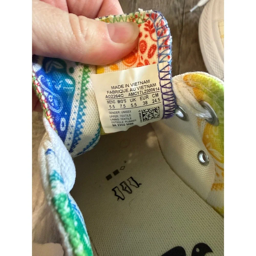 Converse Chuck Taylor All Star Lift Pride Rainbow White Platform Womens 7.5 - Picture 10 of 10